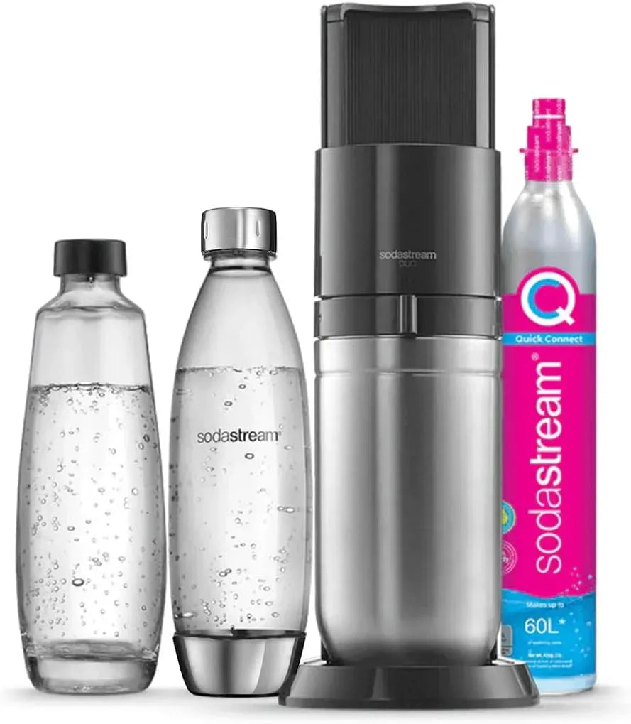 Soda Maschine, Glas, für Glaskanne, Sodastream Duo Sprudelwasser und Soda Maschine für Glaskanne