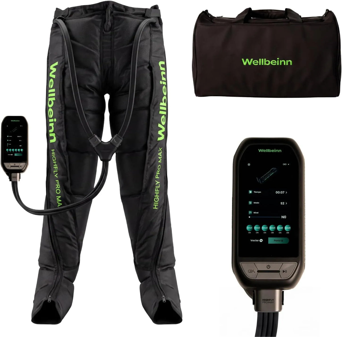 Beinmassagegerät, Pressotherapiegerät für Beine, LCD-Display, für Gesäß und Lendenbereich