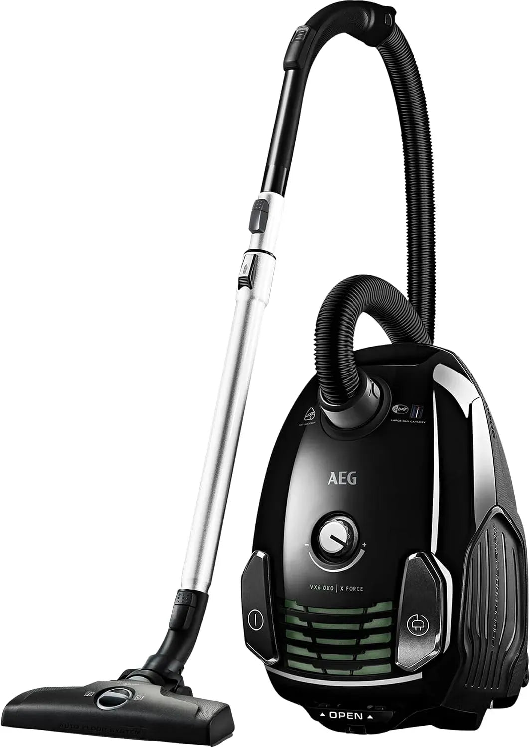 AEG Staubsauger, 800 W, Schwarz, 60% Recyclingmaterial, 9 m Aktionsradius
