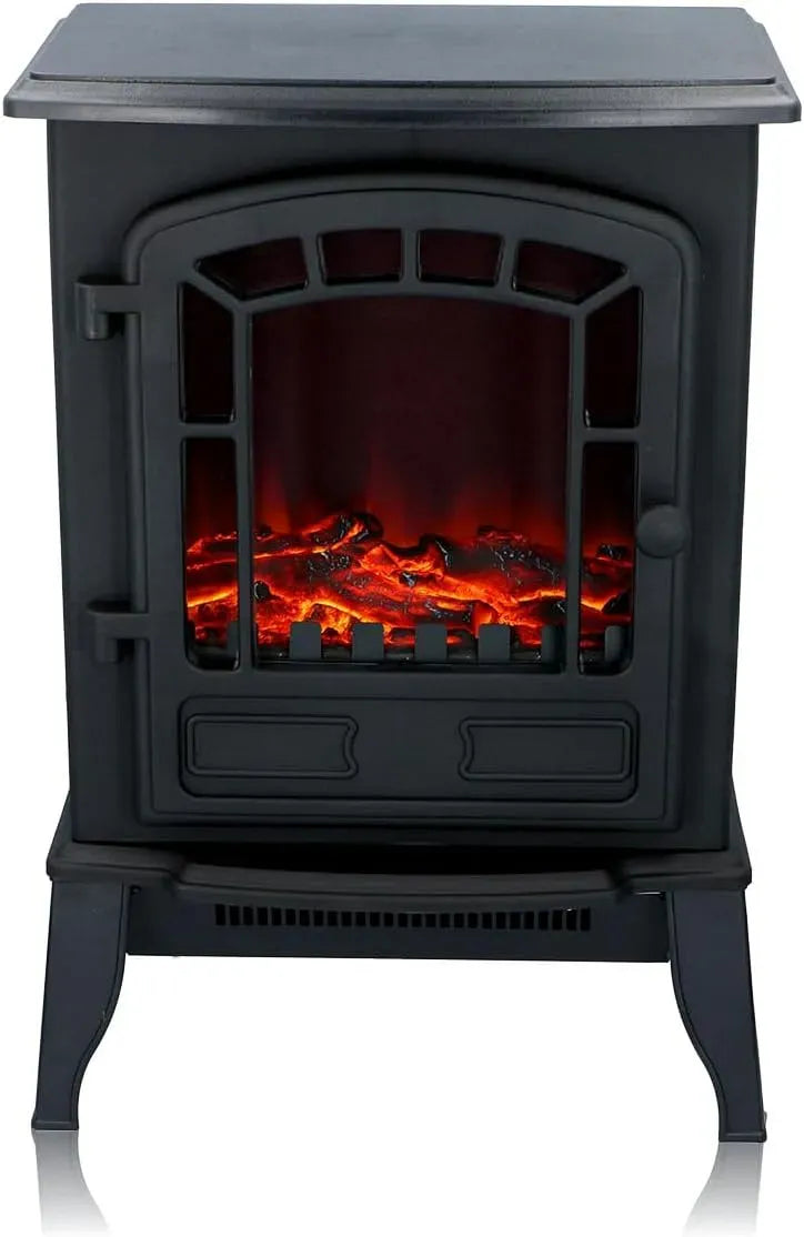 Elektrokamin, Elektroherd, Kaminofen, Heizung, elektrischer Kamin, 2000 W, freistehend, Timer, Wärmefunktion, Schwarz