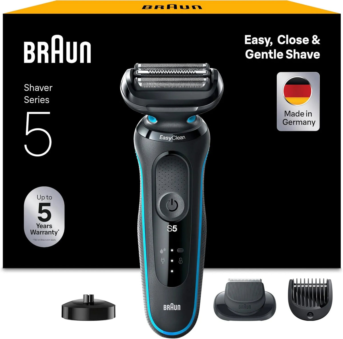 Braun Series 5 51-M4500cs Rasierapparat, Ladestation, Rasierer, IP65