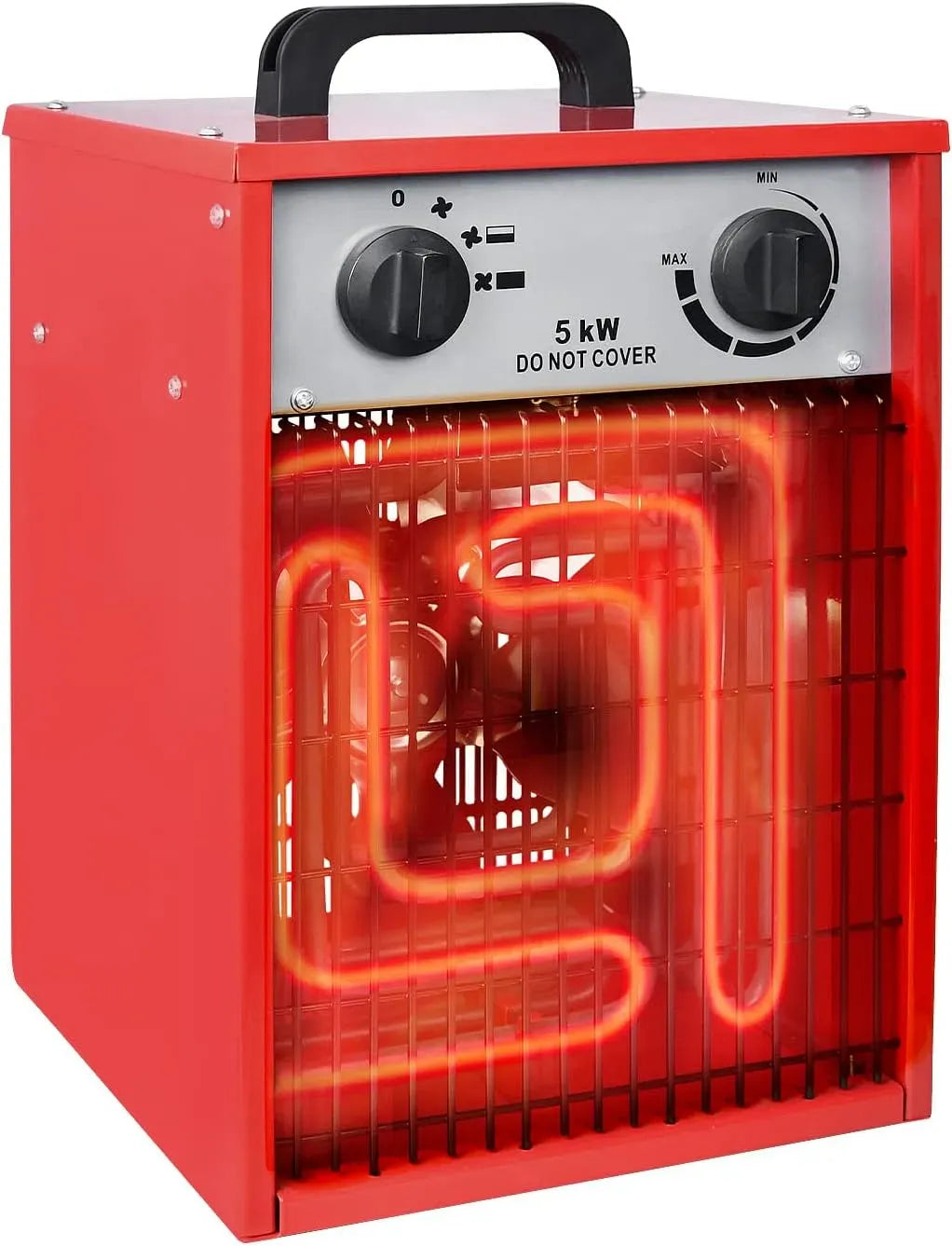 Elektroheizung, 5000 W, YUENFONG, Thermostat, Heizgeraet Heizgebläse mit Thermostat und Netzkabel