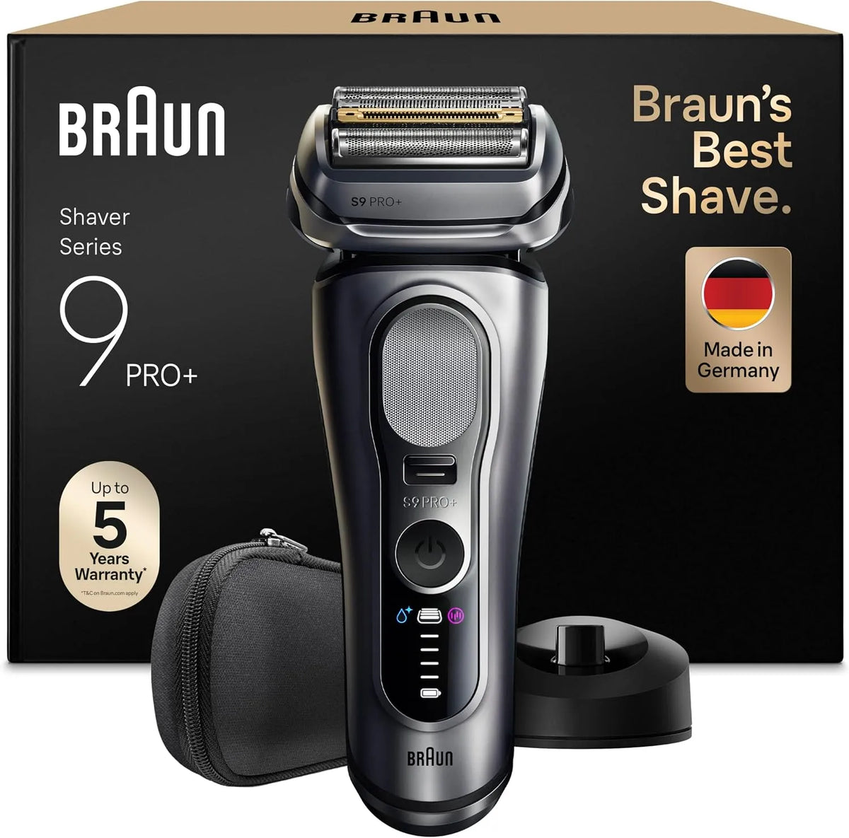 Braun Series 9 9617si Rasierer, Akku, Ladegerät, IP65, kabellos, Silber