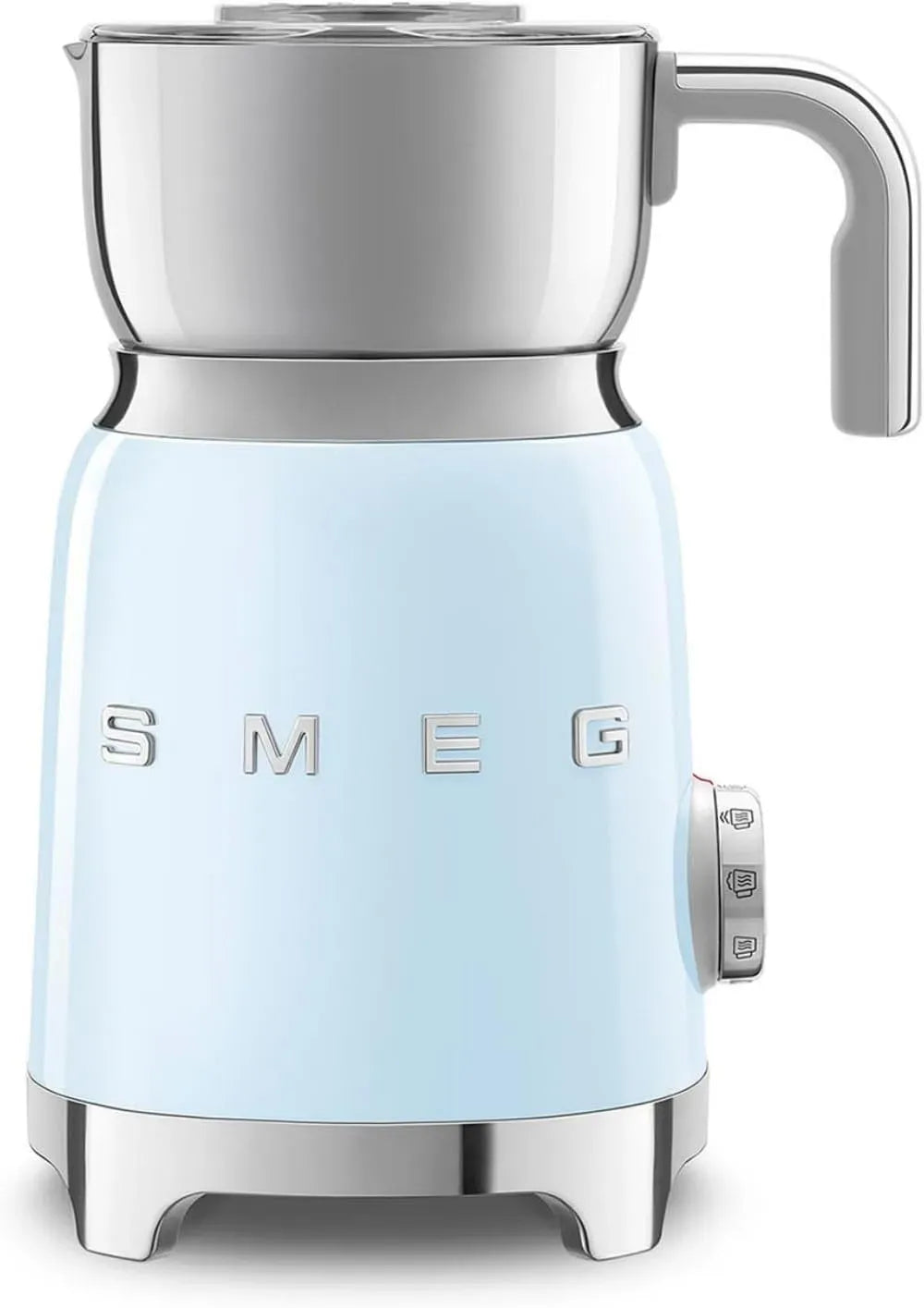 Smeg MFF11PBEU Milchaufschäumer, 500 W, Milchschäumer, Blau, abnehmbare Karaffe von 600 ml, 6 voreingestellte Programme, Messkappe