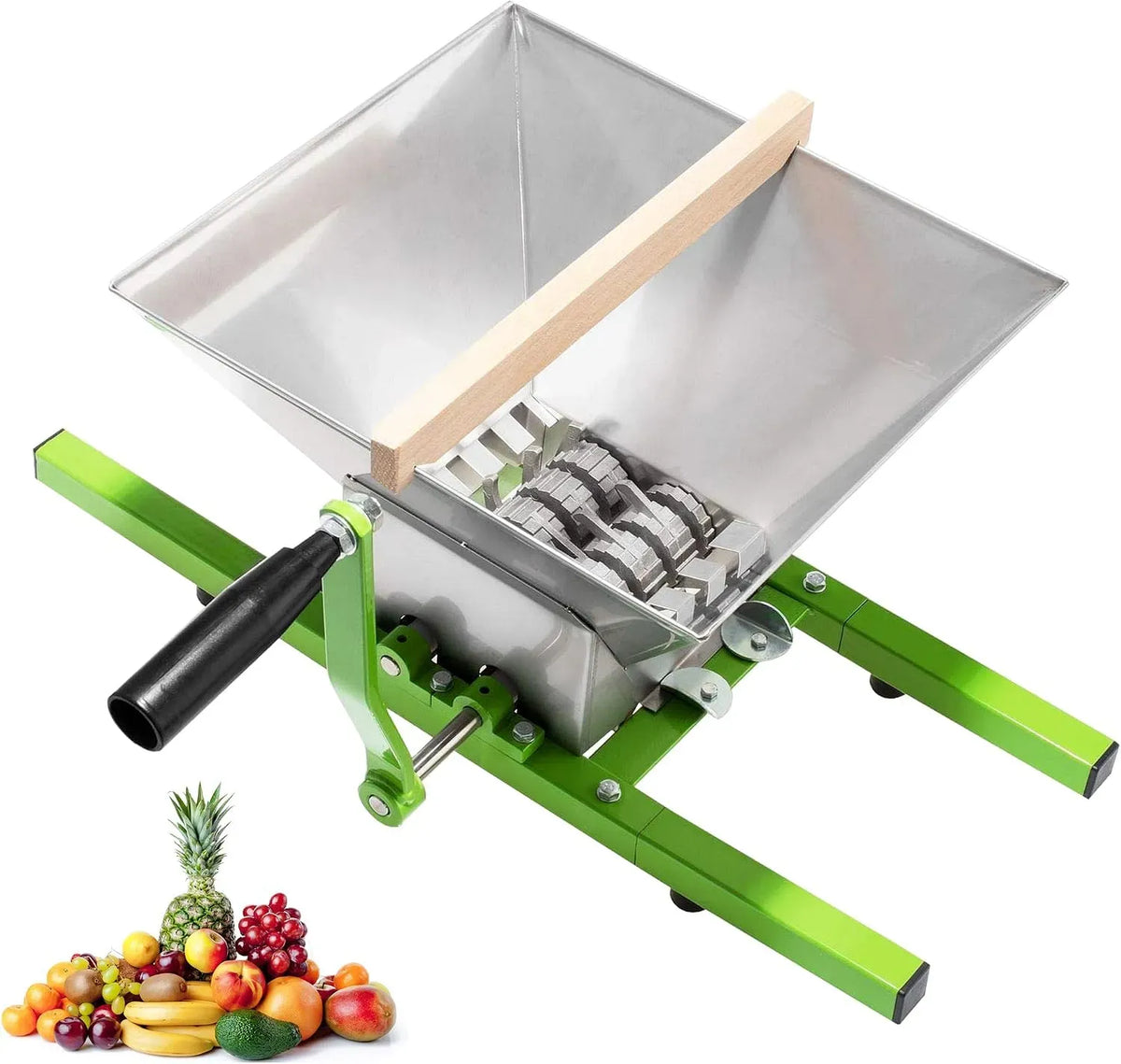 Maischemühle, Traubenmühle, Apfelpresse, Beerenmühle, Obstpresse, Obstmühle, Saftpresse, 7 L, Edelstahl
