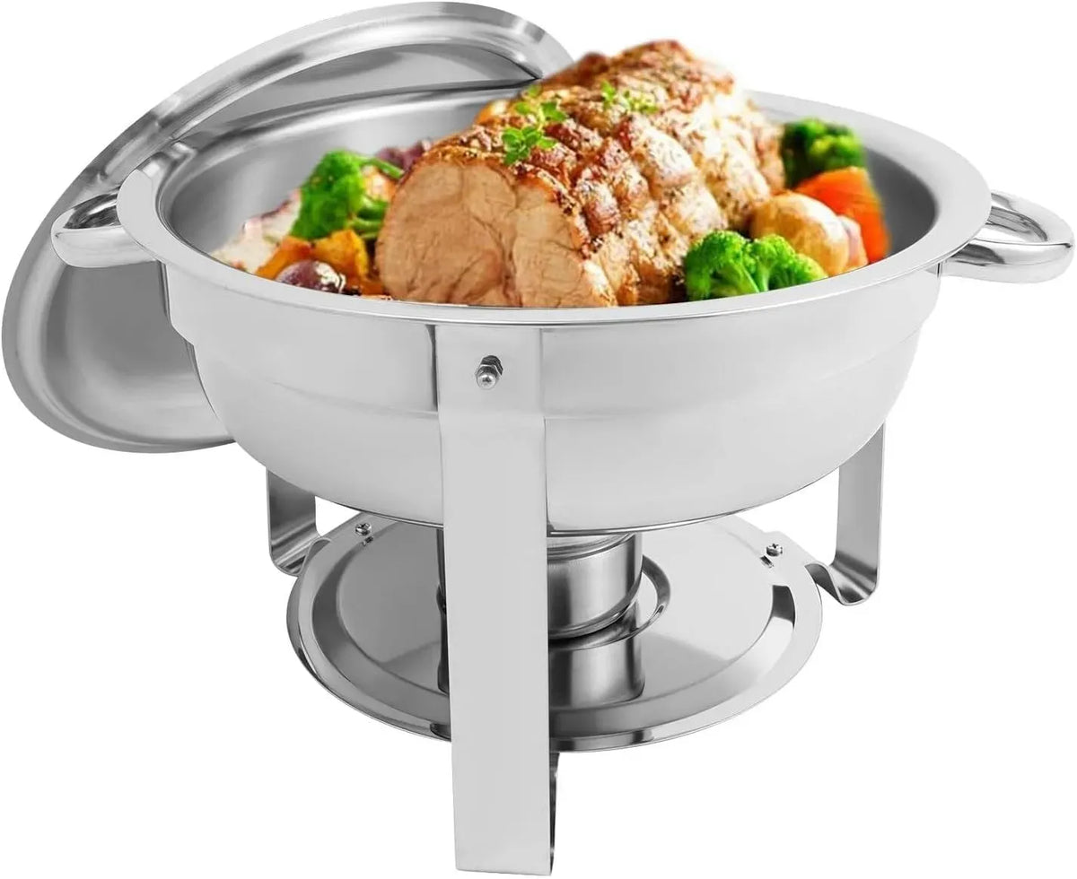 Chafing Dish Warmhaltebehälter, 41cm, 5 L, Warmhaltefunktion, Gastronomie, Edelstahl, Silber