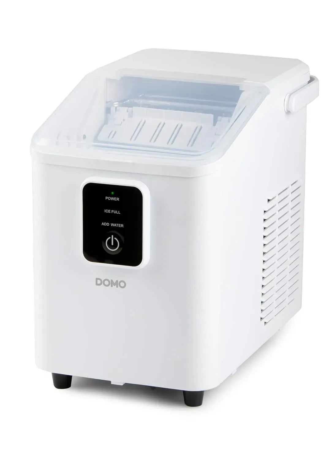 Eiswürfelmaschine, 0,8 L, DOMO DO9292IB, tragbar, Weiß, 12 kg in 24 Stunden, 9 Eiswürfel in 8 Minuten