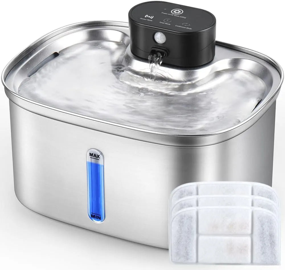 g/5L 5000mAh Wasserspender, Filter, Pumpe, Akku, 5 L, 791.1 g, leise, Edelstahl, kabellos, für Katzen & Hunde