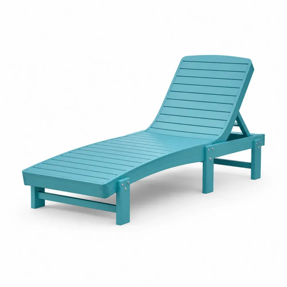 Gartenliege Sonnenliege verstellbar 190 x 65 x 88 cm Akazienholz Lamellenfläche rechteckig Türkis