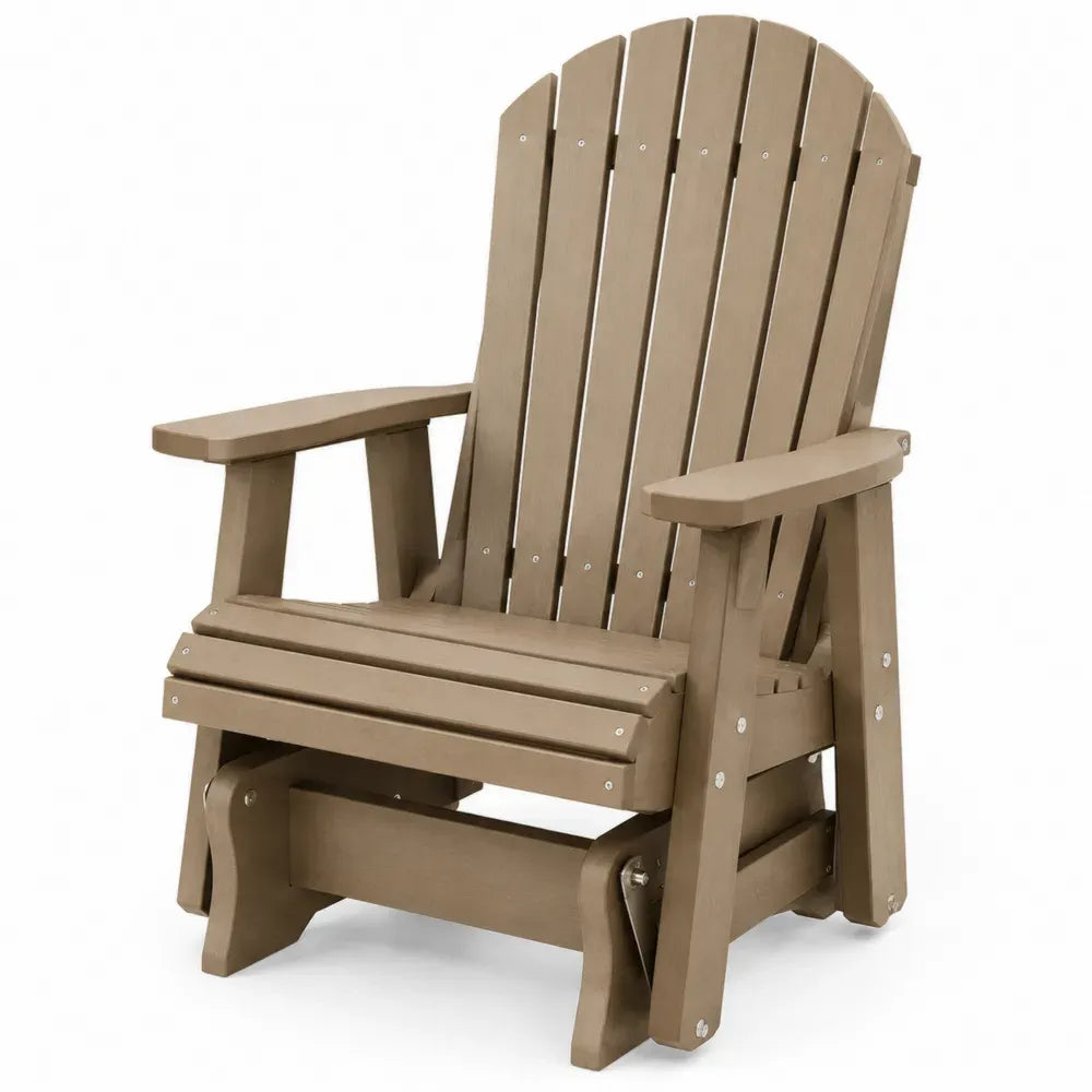 Gartenschaukelstuhl Adirondack mit Armlehnen aus HDPE-Lamellen taupe 76 x 88 x 105 cm