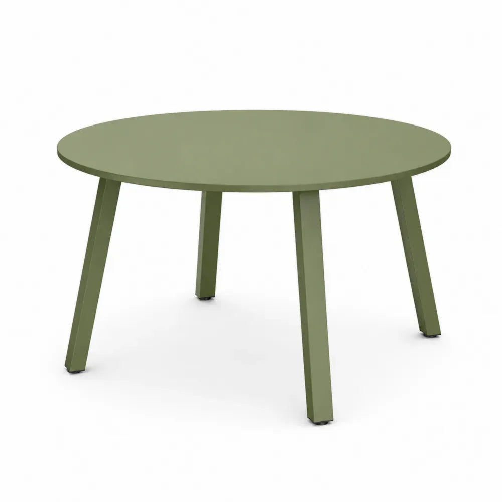 Gartentisch Esstisch rund Ø 100 cm Höhe 74 cm pulverbeschichtetes Aluminium Olivgrün