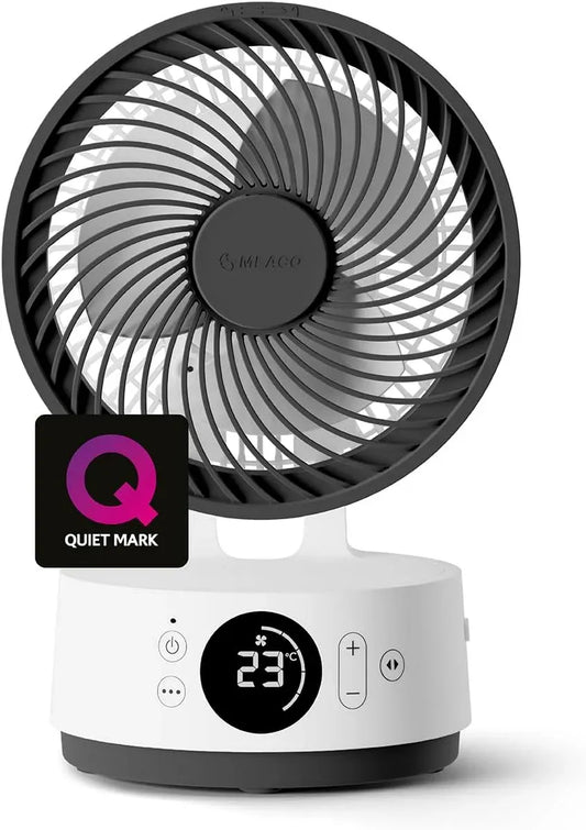 Ventilator, 15,2 cm, 22 dB, tragbar, leise, Meaco Fan Sefte® Tragbarer Akku-Luftzirkulator, 26 Stunden Laufzeit, wiederaufladbar + Fernbedienung