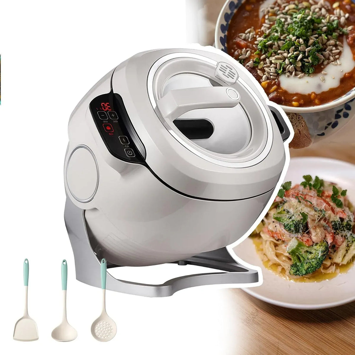 Kochgeschirr 3D-Rundum-Erhitzung, 6 L, 2000 W, tragbar, 3D-Optik, 360°-Drehung Und, 3 Kochutensilien