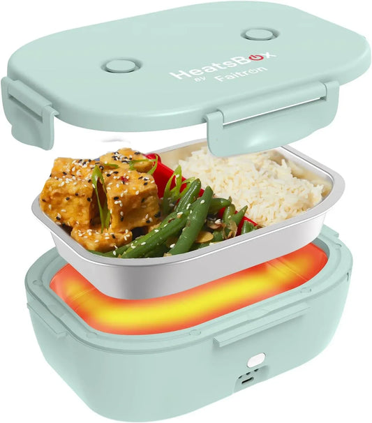 ml-Edelstahlbehälter, Speisenwärmer, Akku, 100 W, tragbar, App, Wärmefunktion, kabellos, Grün, für Kinder