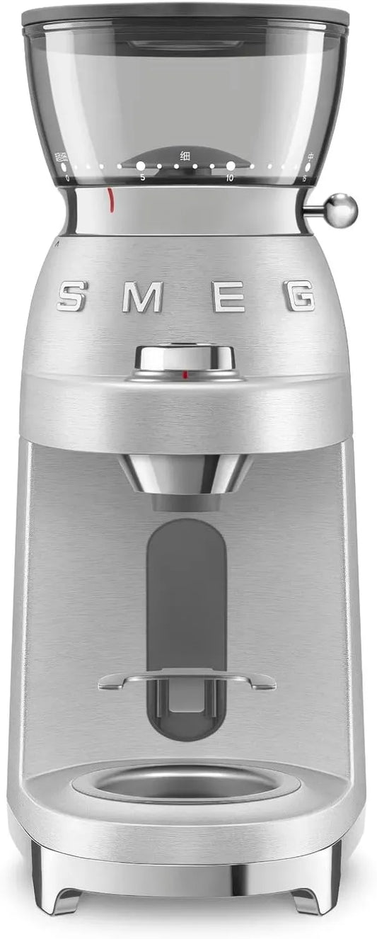 Smeg CGF02SSEU Kaffeebohnenbehälter, Kaffeemühle, Kaffeebohnenmühle, 150 W, 240 g, Edelstahl, aluminium