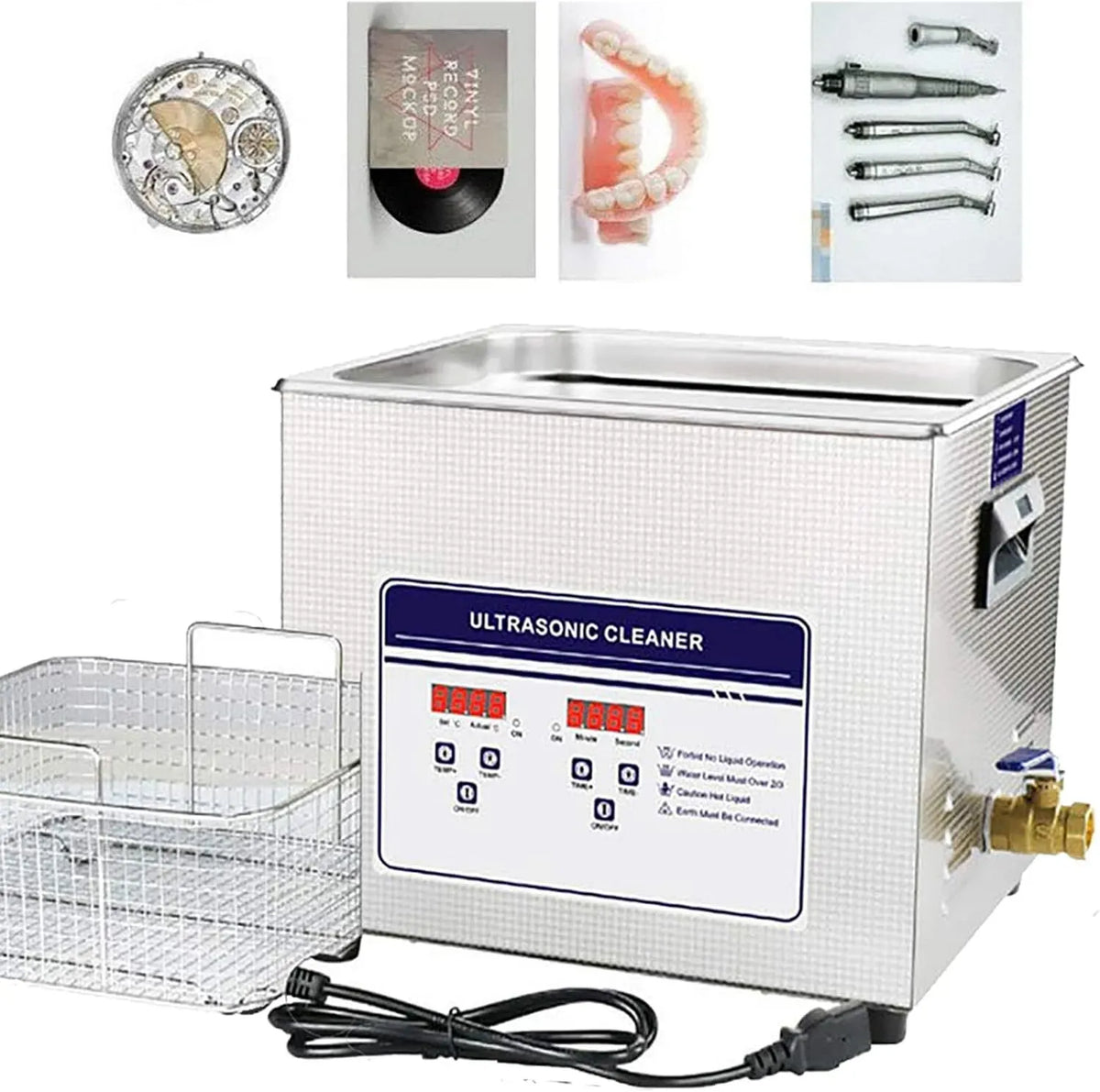 X 300 Ultraschallreiniger, Ultraschallreinigungsgerät, 330 X 300 X 150 Mm, 15 L, 1,1 Mm, Timer, Digitalanzeige, Edelstahl, Wärmefunktion