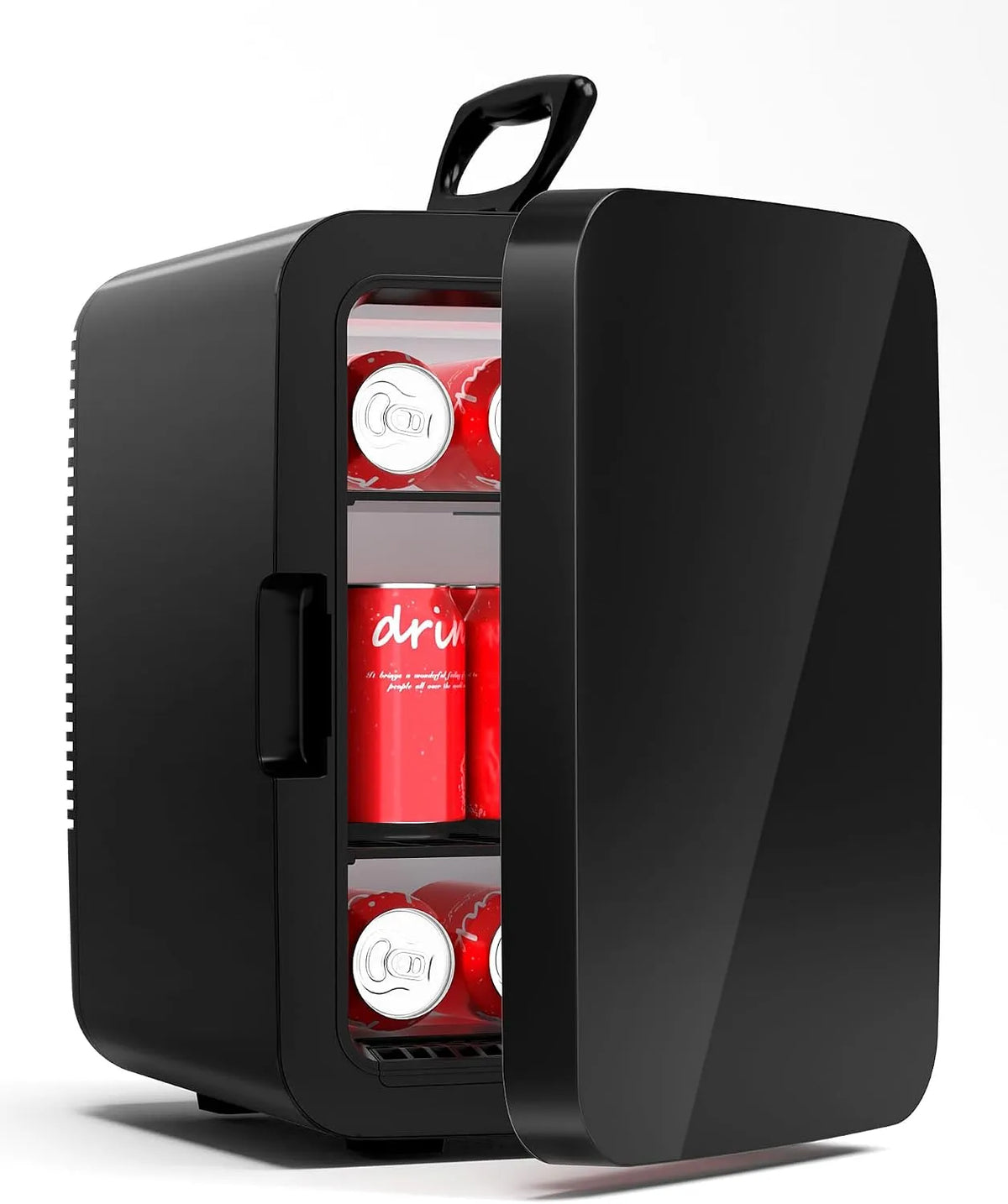 Kühlschrank, 10 L, 12 V, Kismile, tragbar, leise, Camping, Schwarz, 12V / 220V für Auto & Camping, Tragbare Minibar mit Kühl- & Heizfunktion