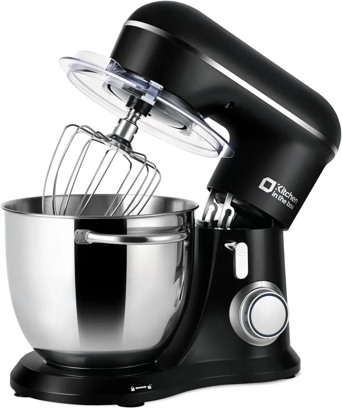 Küchenmaschine, 5 L, 1300 W, Pizza, Schwarz, 10 Geschwindigkeiten Teigmaschine mit Knethaken, 1300W Knetmaschine & Rührmaschine, Pizza & Kuchen