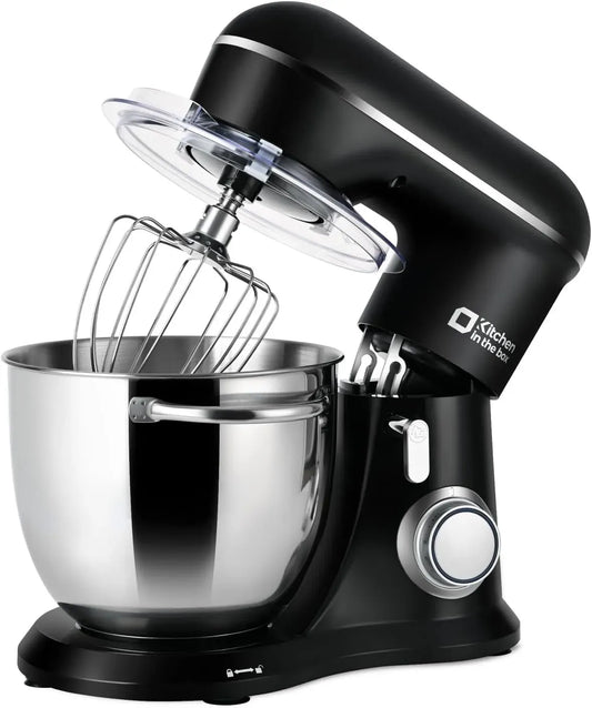 Küchenmaschine, 5 L, 1300 W, Pizza, Schwarz, 10 Geschwindigkeiten Teigmaschine mit Knethaken, 1300W Knetmaschine & Rührmaschine, Pizza & Kuchen