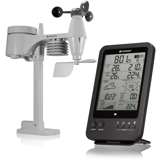 5-in-1 Wetterstation, Außensensor, Funkwetterstation, Schwarz