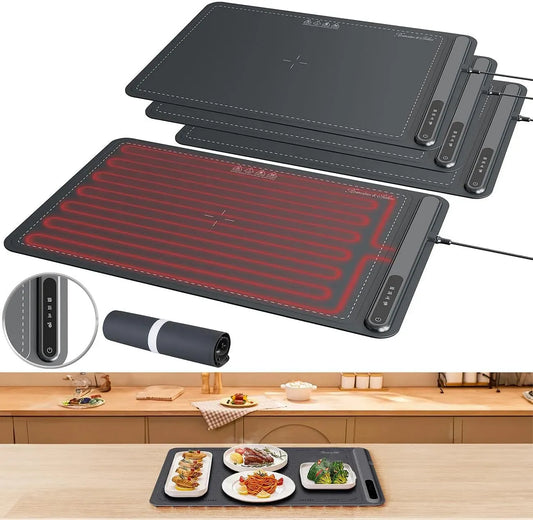 4er-Set Wärmematte, 61 x 40cm, 55 bis 100 °C, 40 cm, Warmhaltefunktion, Wärmefunktion