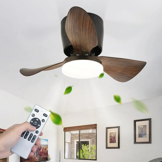Ventilator, 70CM, leise, Ventilator zur Luftzirkulation, Homefire Deckenventilator Mit Beleuchtung und Fernbedienung Leise