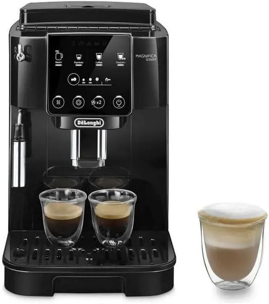 De'Longhi ECAM220.21.BG Milchaufschäumer, 1450 W, Milchschäumer, Touch-Bedienung, Schwarz, Bean-to-Cup Espressomaschine mit 4 One-Touch-Rezepten