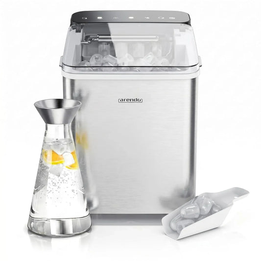 Eiswürfelmaschine, 150 W, leise, Edelstahl, 12 kg Eis pro Tag, leiser Betrieb