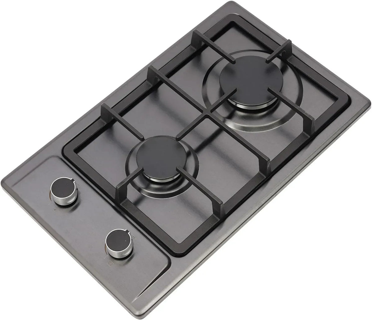 Gaskochfeld 1.5m, 51x31cm, tragbar, Outdoor, Edelstahl, Gaskocher, Schwarz, Tragbarer Gas-Kochfeld mit Druckminderer & Schlauch, 1.75 KW, 1.5 m
