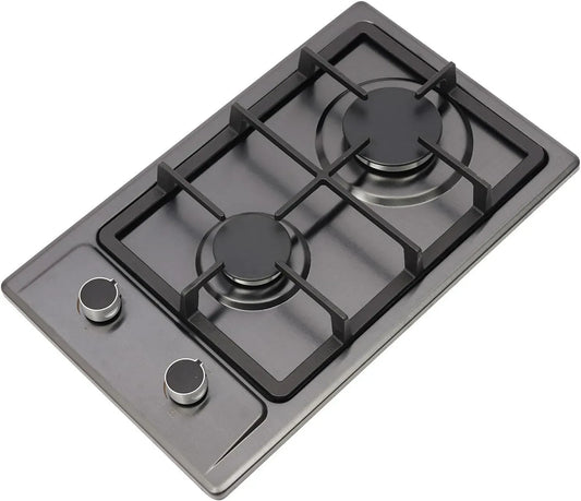 Gaskochfeld 1.5m, 51x31cm, tragbar, Outdoor, Edelstahl, Gaskocher, Schwarz, Tragbarer Gas-Kochfeld mit Druckminderer & Schlauch, 1.75 KW, 1.5 m