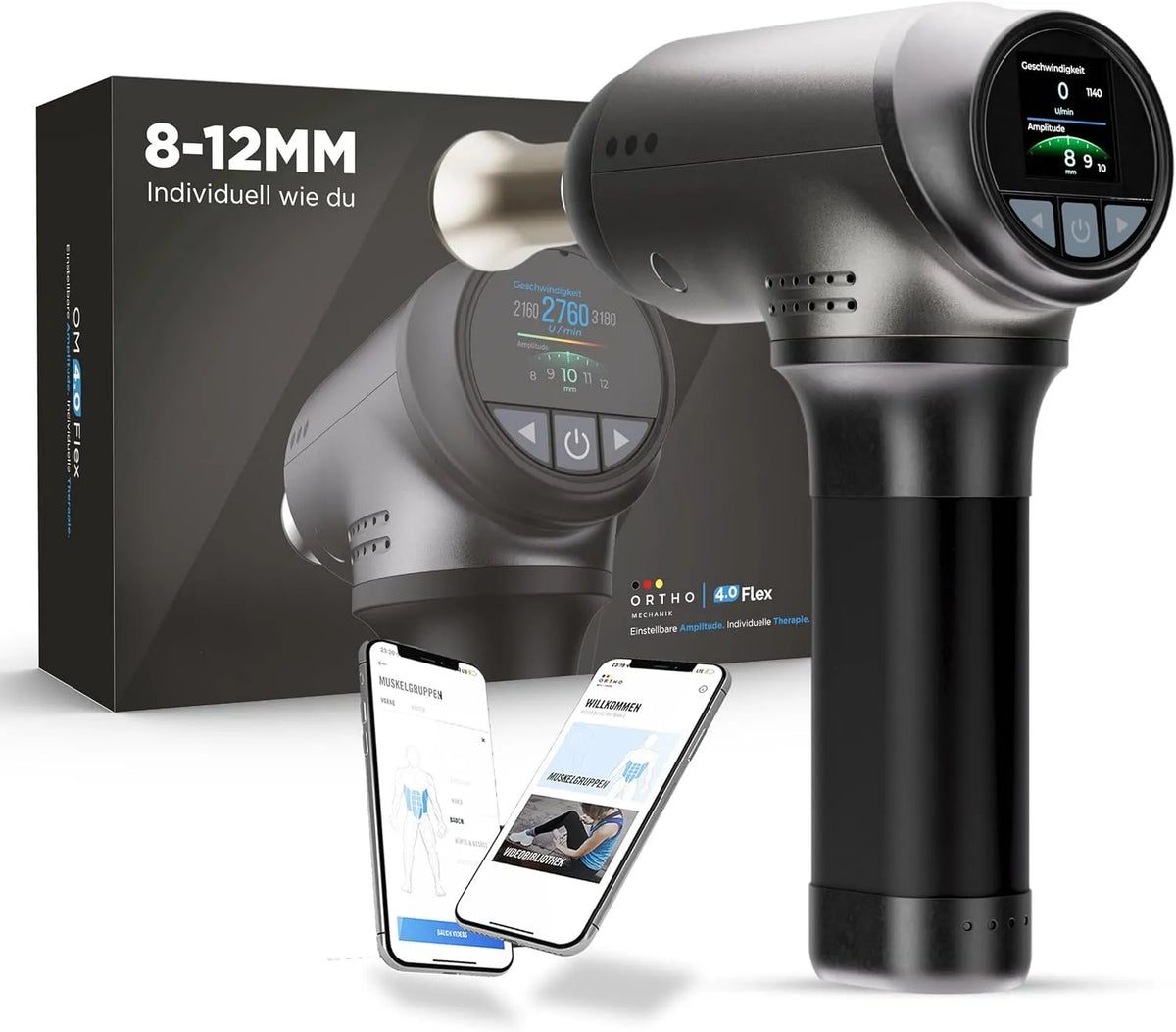Akku, 12 mm, kabellos, Flex, App, Variable Amplitude 8–12 mm & interaktive App mit Video-Anleitungen