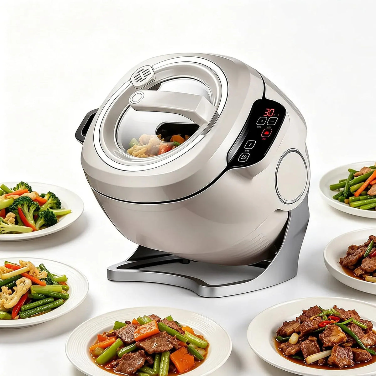 Küchenmaschine, 6 L, 2000 W, Touch-Bedienung, Küchenroboter, Stir-Fry Pan Robot