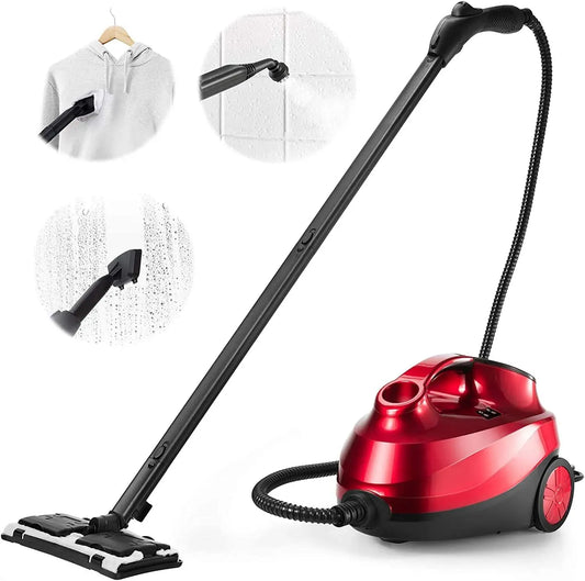 Dampfreiniger RELAX4LIFE, 1,5 L, 2000 W, Druckdampf, Einsatz auf Böden, in Küche, Auto und an Fenstern, Rot, Dampfzeit: bis 45 Min, 19 Zubehör, 108