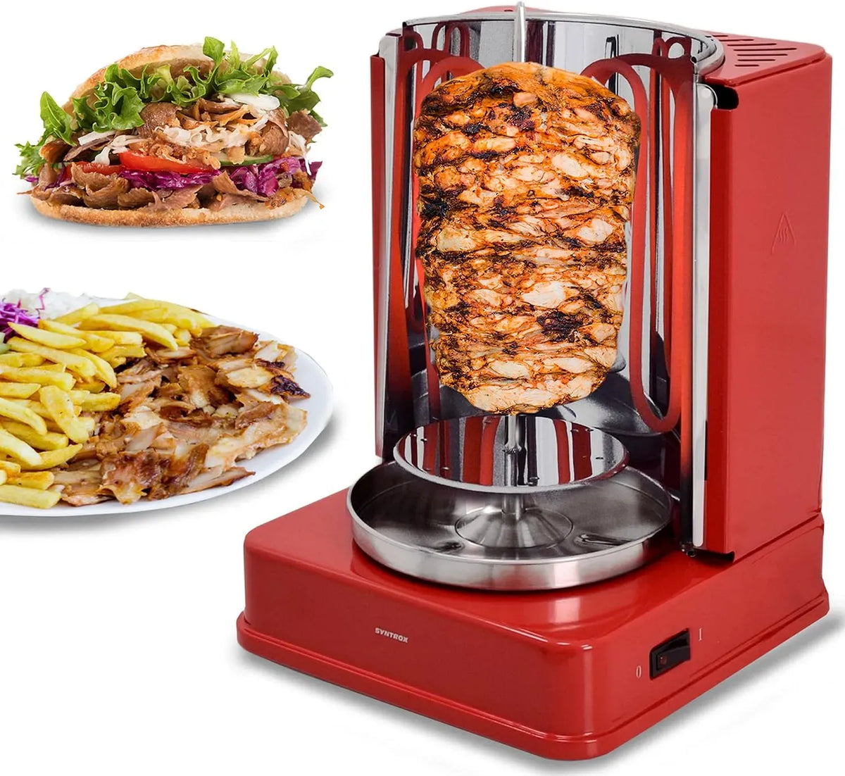 Vertikalgrill ROT-A-1400W-RED-Badajoz, 1400 W, Hähnchengrill
