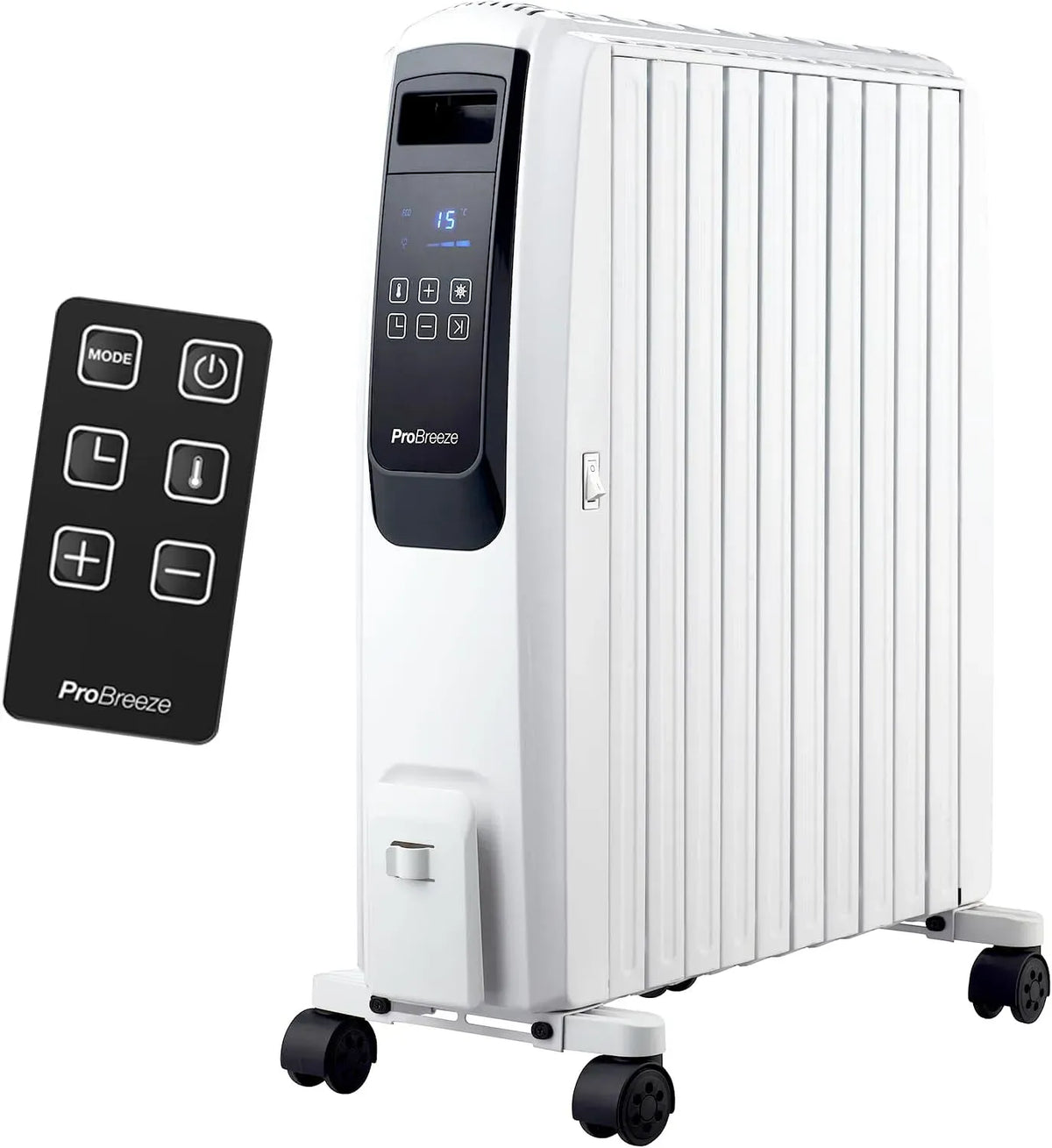 Elektroheizung, 2500 W, Pro 24h, Timer, Thermostat, Thermostat & Überhitzungsschutz, 4 Heizstufen
