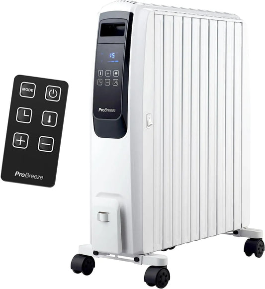 Elektroheizung, 2500 W, Pro 24h, Timer, Thermostat, Thermostat & Überhitzungsschutz, 4 Heizstufen