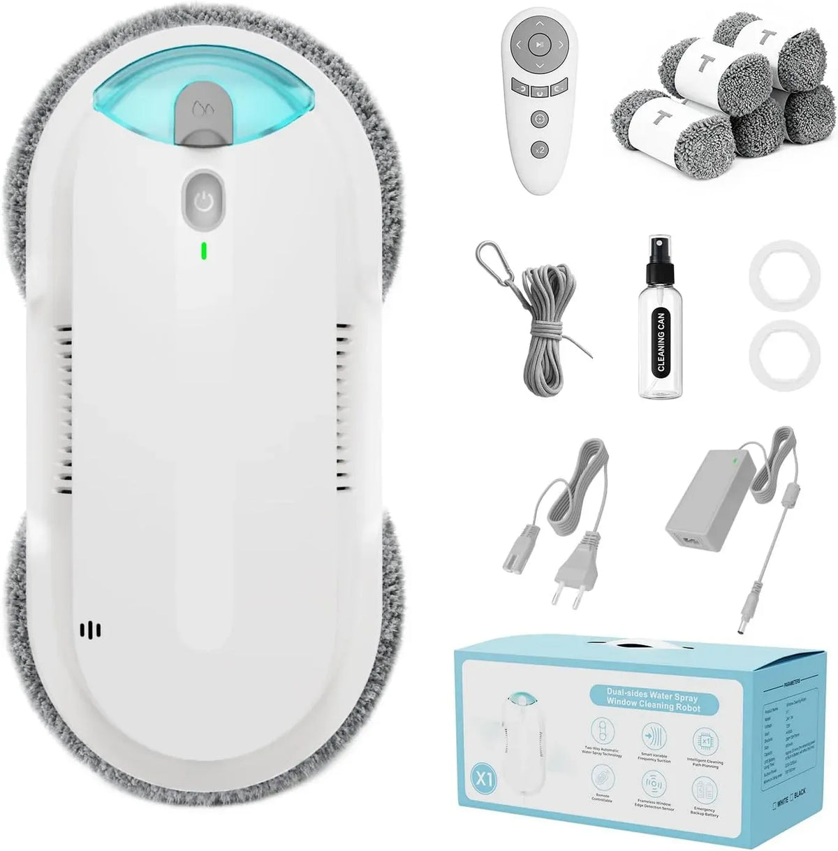 Doppelhelix4800-6400Pa Fensterputzroboter, 85 ml, Weiß