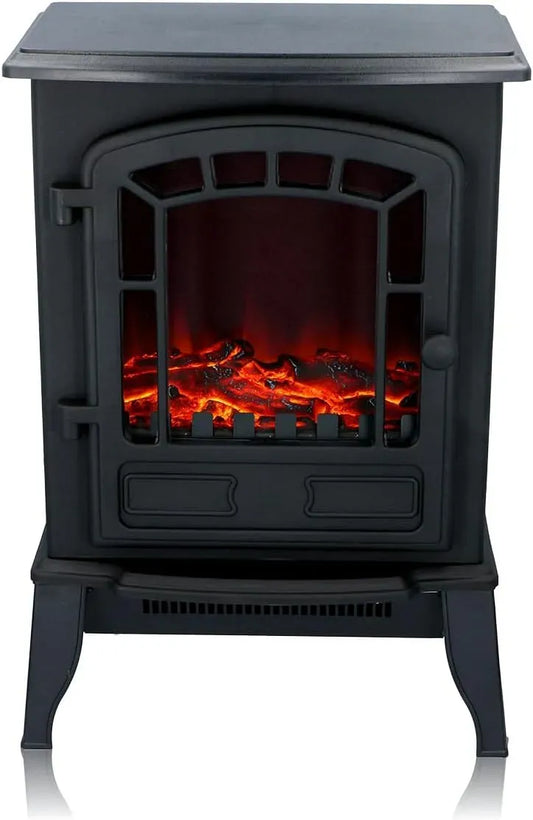 Elektrokamin, Elektroherd, Kaminofen, Heizung, elektrischer Kamin, 2000 W, freistehend, Timer, Wärmefunktion, Schwarz
