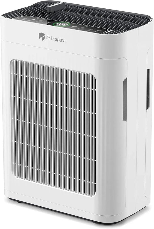 Luftreiniger, 300 m³/h, DR.PREPARE, HEPA Luftfilter Gegen Staub Pollen Gerüche Tierhaare, 5 LED-Anzeige, Waschbarer Vorfilter, PM2, Bis zu 100m²