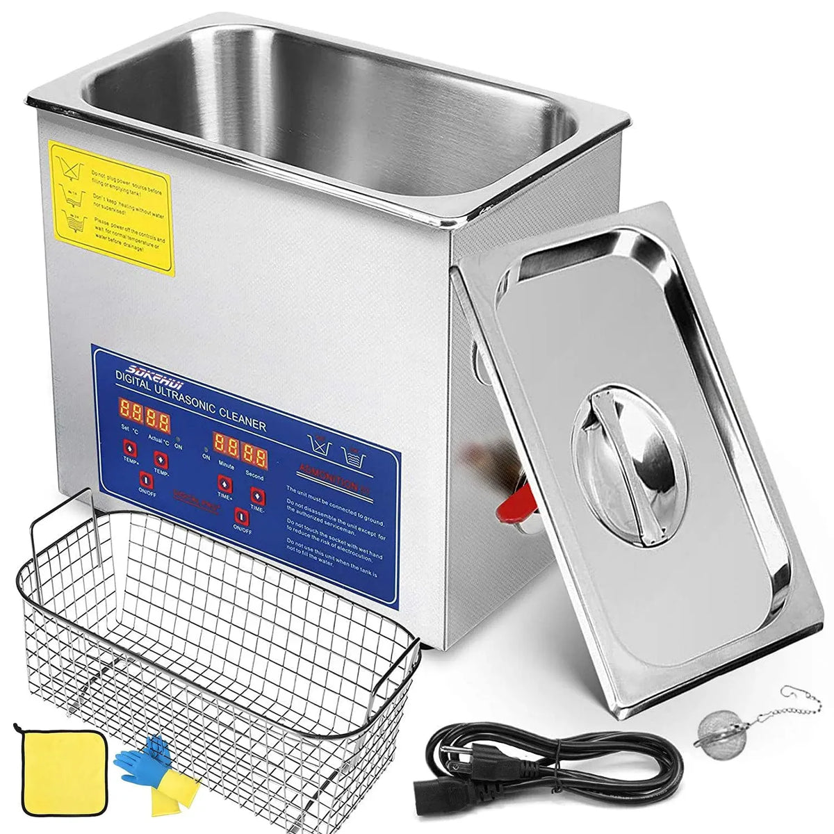 Ultrasonic Cleaner, Ultraschallreiniger, Werkzeug, Heizung, Ultraschallreinigungsgerät, 6 L, 180 W, 200 W, gewerblich, Edelstahl, Wärmefunktion
