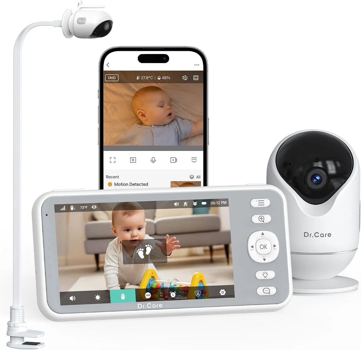 5000mAh Wechselakku, Babyphone, Kamera, Babyüberwachungsgerät, WLAN, kabellos