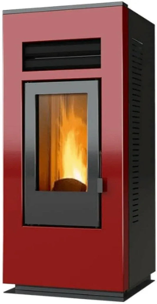 Pelletofen, Pelletofen Optima Modell One 12 C belüftet Farbe Bordeaux