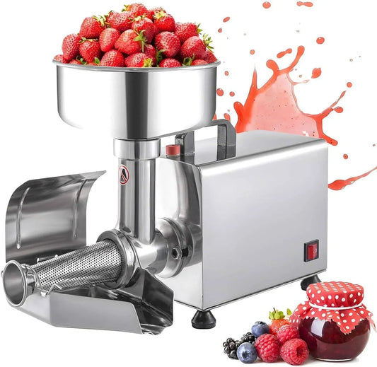 Tomatenpassiermaschine, 450 W, Tomatenpresse, gewerblich, Edelstahl, Edelstahlpresse für Saucen und Pürees