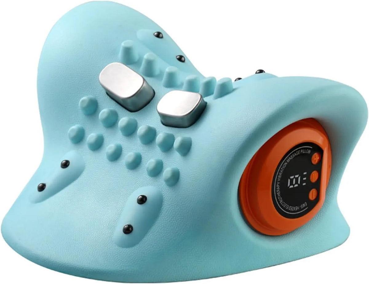 4-in-1 Nackenmassagegerät, Heizung, Massageapparat für Nacken und Rücken, 3 Modi, Wärmefunktion, kabellos, azouna