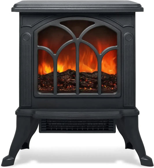 750W/1500W Elektrokamin, Kaminofen, Heizung, elektrischer Kamin, 750 W, 1500 W, 3D-Optik, Wärmefunktion, Schwarz, FIVMEN