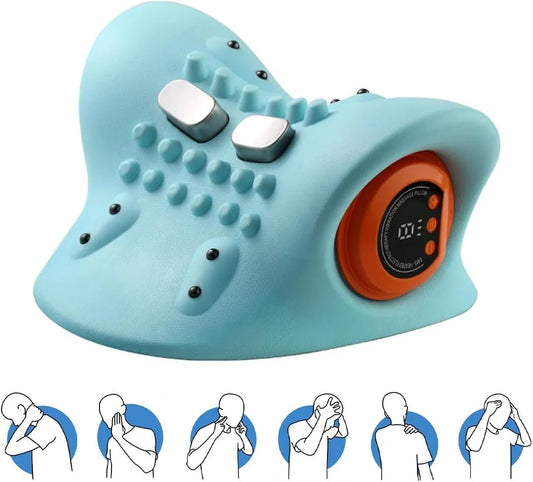 4-in-1 Nackenmassagegerät, Massageapparat für Nacken und Rücken, Wärmefunktion, für Zuhause