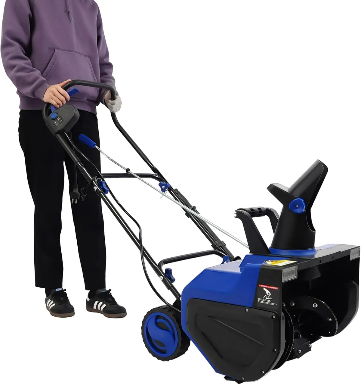 7.6m Schneefräse, Schneeräumgerät, 56cm, 2400 W, 7.6 m, 56 cm, Blau, für Haus