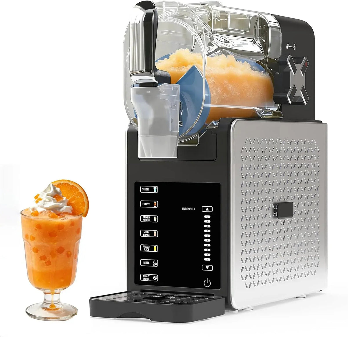 200-w-Slush-Eismaschine Slush-Eismaschine, Behälter, Speiseeismaschine, Slush-Eisbereiter, 5 Programmen, für Cocktails, 1,9 l