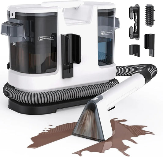 Gerätezubehör, 600 W, großer Wassertank, Weiß, Lubluelu Teppichreiniger Waschsauger 17000 Pa / 600 W