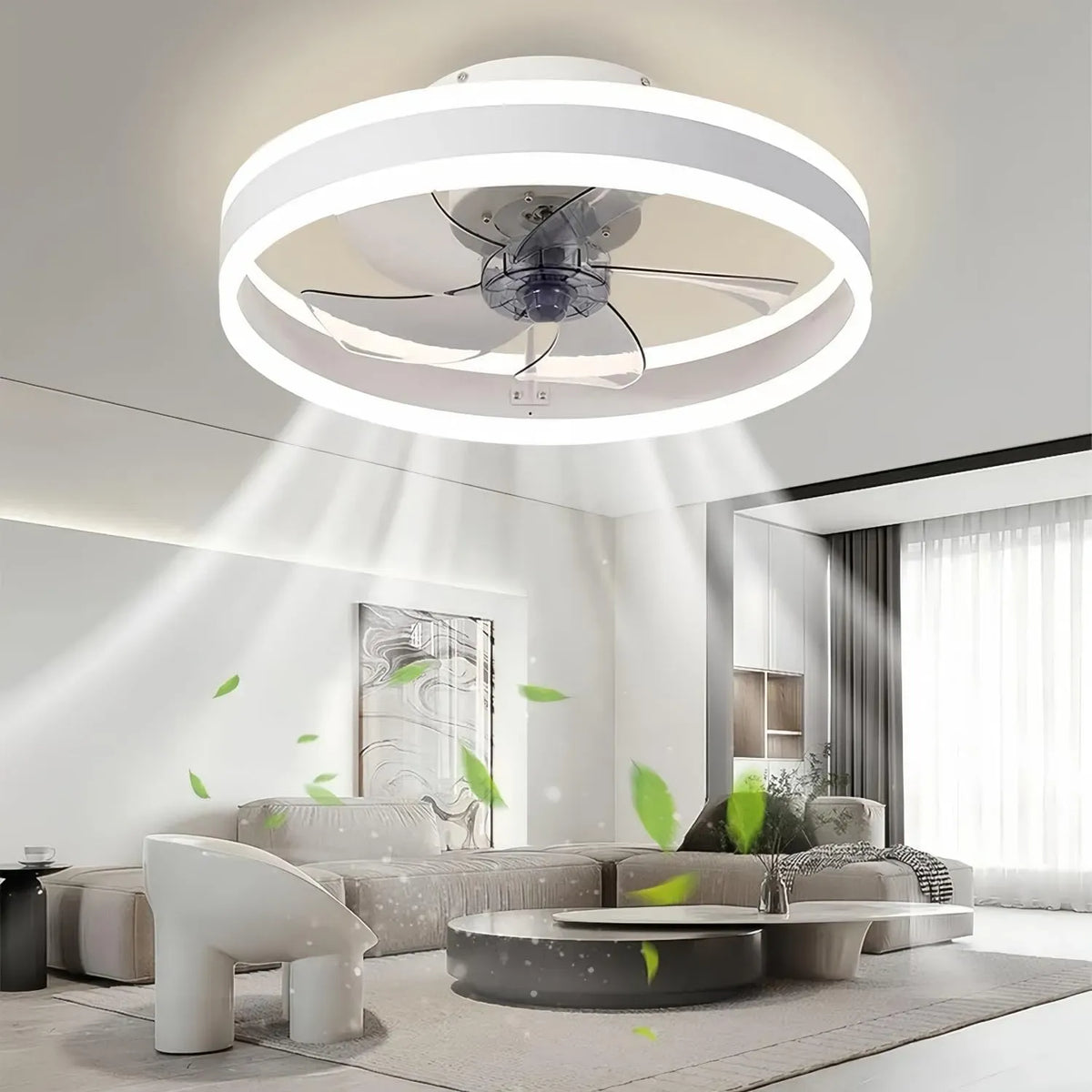 Ventilator 3000K-6000K, App, Weiß, Ventilator zur Luftzirkulation